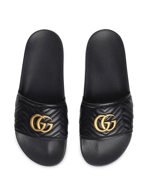 gucci slides with gold buckle|Gucci slides outlet.